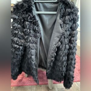 Adorable Fun Black Fluffy Jacket.  Not heavy and no Closure! Never worn! Size XL